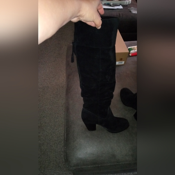 Black Suede Over the Knee Boots Size 6.5 - Picture 8 of 11